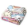 Chiikawa Catoon Flannel Blanket Grabber Kawaii Customized Throw Blankets for  Sofa Bedding Lounge 125*100cm Bedspread