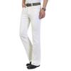 Men's Mid Waist Stretch Flared Pants Men's Slim Fit Casual White Jeans Size 28-40