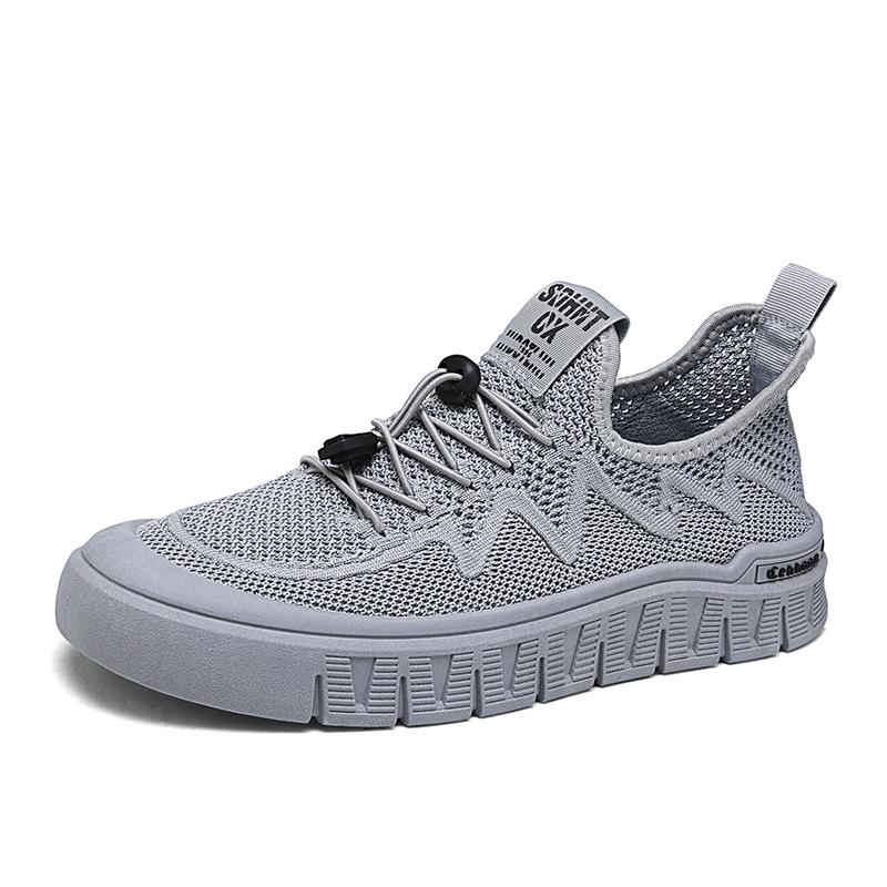 2025 summer new men's shoes breathable soft-soled casual shoes youth hollow non-slip fly-woven mesh sports trendy shoes