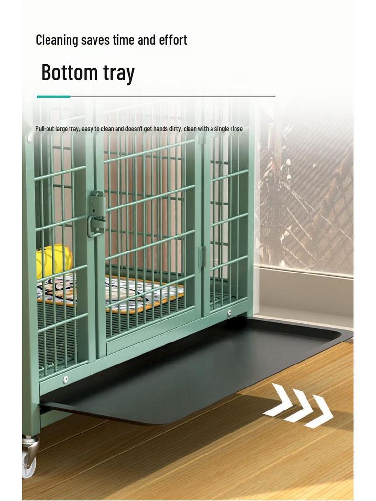 Medium & Large Dog Indoor Kennel with Full Square Tube Design and Built-in Toilet