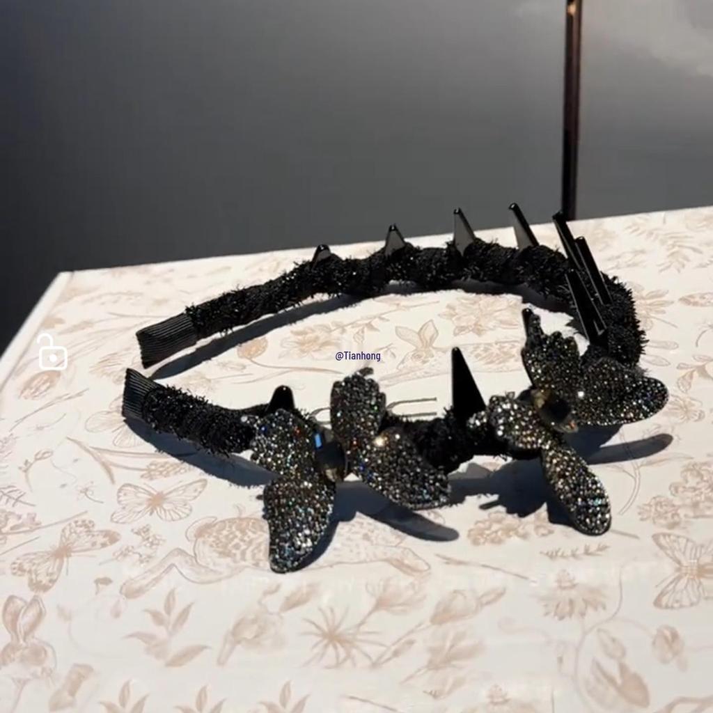 2025 Luxurious Diamond Butterfly Tooth Comb Headband - Women's Shimmering Hair Accessory