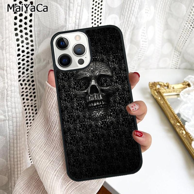 Gothic Fashion Skull Phone Case Cover For iPhone 17 Air 16 16e 15 plus 11 12 13 14 pro max shell coque