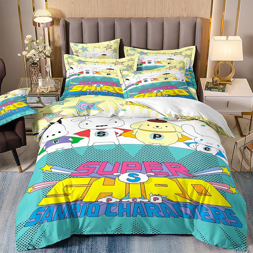 

Милые комплекты постельного белья Cinnamoroll Одеяло Покрывало Пододеяльник Наволочка Наборы из 2-3 предметов Подарки для подростков и детей EU Single 135x200cm