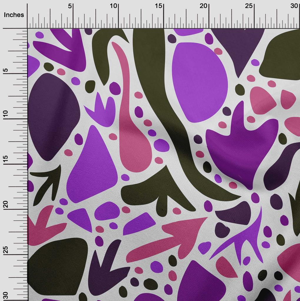 oneOone Țesătură Verde Cotton Flex cu Model Geometric Abstract Floral Pentru Cusut Țesătură Imprimată pentru Artizanat La Metru 40 Inch