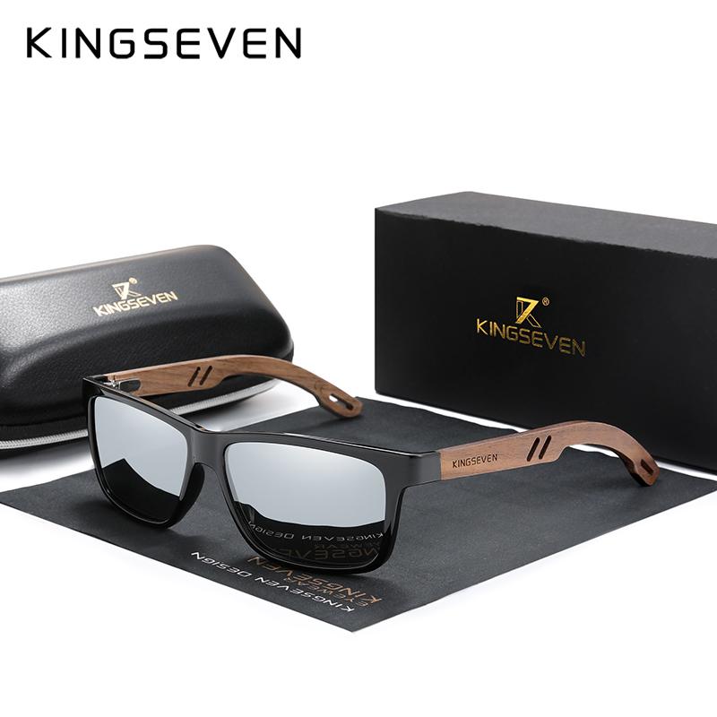 

Kingseven 100% поляризационные винтажные мужские деревянные солнцезащитные очки из дерева с защитой от ультрафиолета UV400, модные квадратные солнцезащитные очки для женщин Gafas De Sol - Солнцезащитные очки