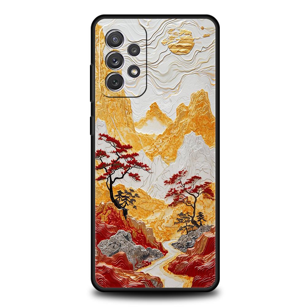 Landschaftsmalerei Handyhülle für Samsung Galaxy A15 A14 A25 A54 A34 A51 A71 A72 A73 A32 A52 A52S A11 A21S A31 A41 5G Weiche Hülle