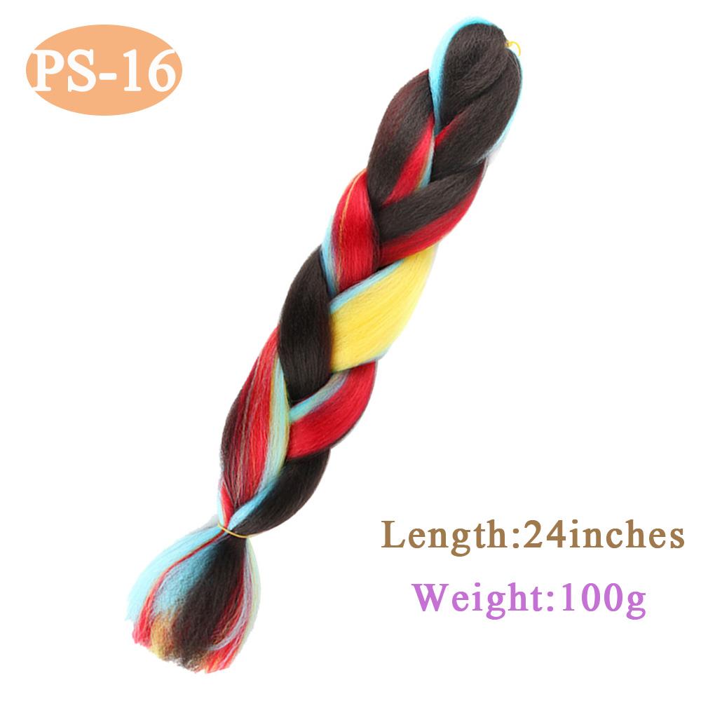 24Inch Glowing Twist Braids Braiding Hair Extensions Jumbo Braids Ombre Synthetic Hair KTB