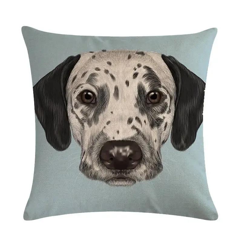 Cute Dog Cushion Cover Cartoon Pet Linen Pillow Cover Office Sofa Home Decoration Pillow Cover 45*45Cm