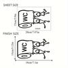1pc Cartoon "WC" Vinyl Sticker Humorous Toilet Wall Art Glossy Finish Geometric Pattern Ideal for Bathroom Decor And Accessories