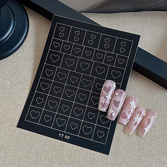3/6/7/8/9/10 Sheets Nail Art Sticker Self-adhesive Halloween Christmas Butterfly Love Heart Women Fake Nail Decoration Decal
