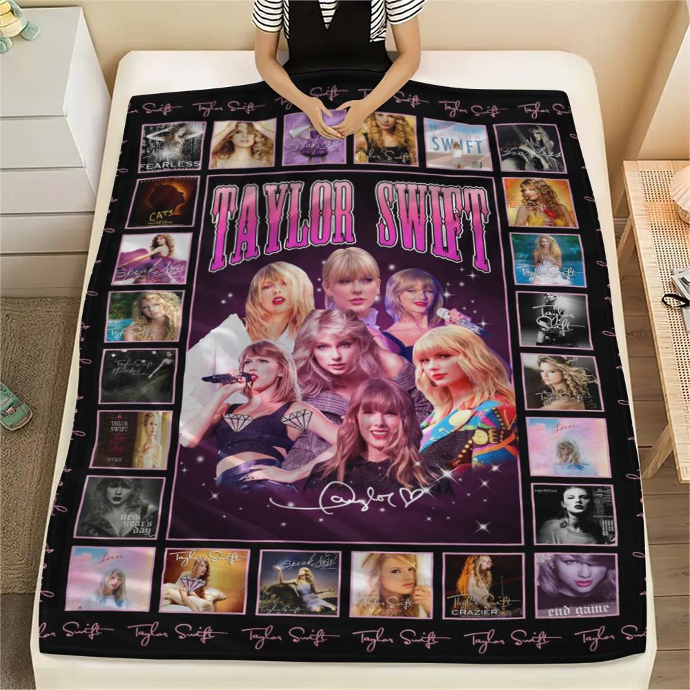 1pz Coperta in Flanella con Stampa Taylor, Alta qualità per Tutte le Stagioni, Decorazione per la Casa, Calore e Comfort, Perfetta per Regali di Natale