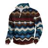 Men's Sweatshirt with Stand Collar Christmas Print Pullover for Casual Wear