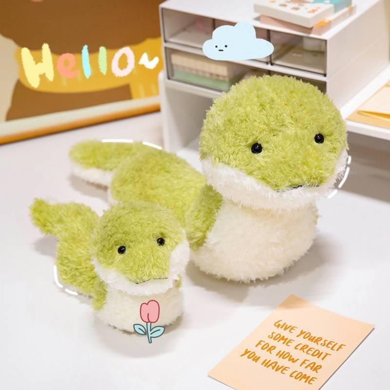 Adorable Green Snake Plush Toy Soft Stuffed Doll Cuddly Animal For Kids Gifts