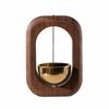 Wooden Door Chime with Metal Bell Small Entry Notification Gentle