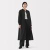 MUJI Women's Linen Washed Long Sleeve Shirt Dress, Black, Size Small, BC2LDA5S