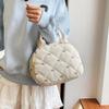 Stitching Embroidery Butterfly Knot Handbag Simple Style Soft Cotton Commuter Lunch Box Bag Student Handheld Bag Pouch