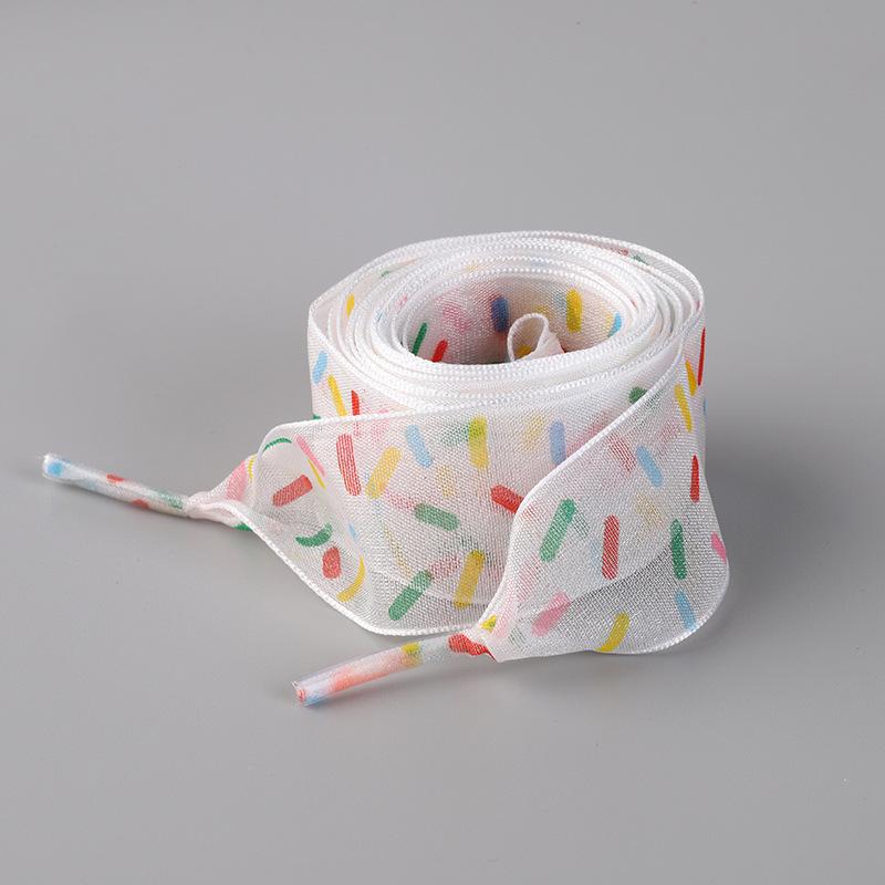 

Color Flat Shoelaces Printing Leopard Yarn Shoe Laces 2.5CM Width 120CM Length Transparent Shoelace for Women Girl 120cm