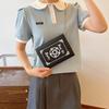 Trendy Box Shaped Youth Shoulder Bag for Women Personalized Letter Geometric Crossbody Bags Purse Edgy Street Style PU Sling Bag