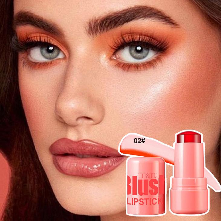 Lápiz labial en barra Jelly Blush Blush para labios y mejillas, de doble uso, de cuatro colores, Q-elastic, con contorno natural, que cambia de color y aclara, dos en uno