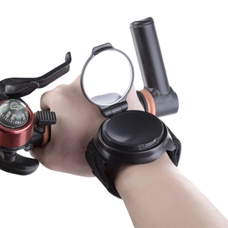 Bike Rear View Mirrors Wristband Mirror, Rotatable Cycle Wrist Rearview Mirrors
