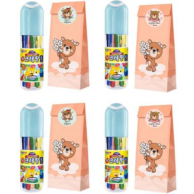 Danbi Nine Daycare Verjaardagscadeau 4p crepin + 4p papieren zak + 2 soorten stickers x 4p set, 6 kleuren, 1 set, Koreaanse speelgoedbenodigdheden