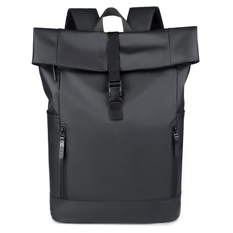 

Men s Large Capacity Roll-Top Backpack - Dual Shoulder Business & College Commuter Bag 42*32*14 cm чорний