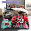 Set Copripiumino Trapuntato con Immagine del Calciatore Rafael Leão Federa Decorazione per la Casa Regalo di Compleanno (1 * copripiumino + 2 * federa, senza nucleo)