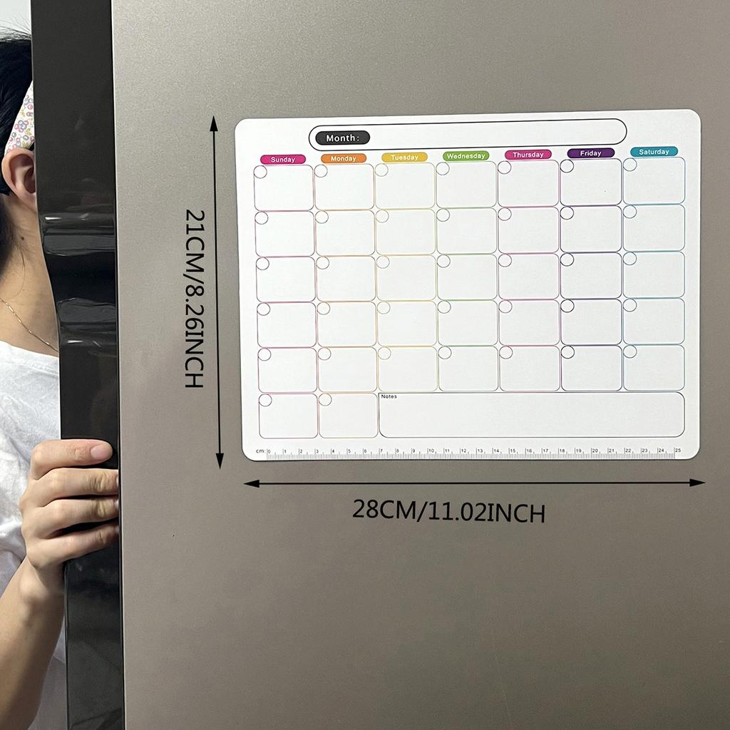 Magnetic Monthly Planner Dry Erase Calendar Whiteboard Magnetic Fridge Calendar for Home Office Family Schedule Organizer