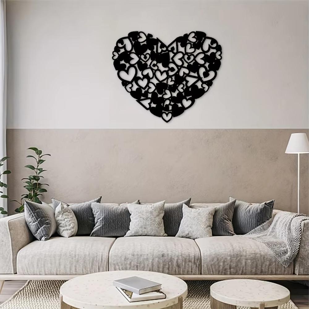 Heart of Hearts Metal Wall Art - Perfect Home Decor Gift for Living Room, Bedroom, and Dining Room