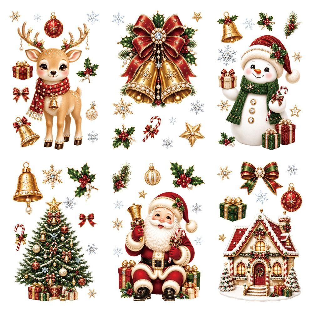 Window Cling Christmas Electrostatic Stickers Multicolor Window Decals  Christmas Decor