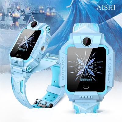 Aishi Q19r 2g Sim Card עמיד למים מצלמות כפולות 360 סיבוב ילדים שעון חכם קריקטורה צבע Lbs Sos טלפון נייד שעונים חכמים