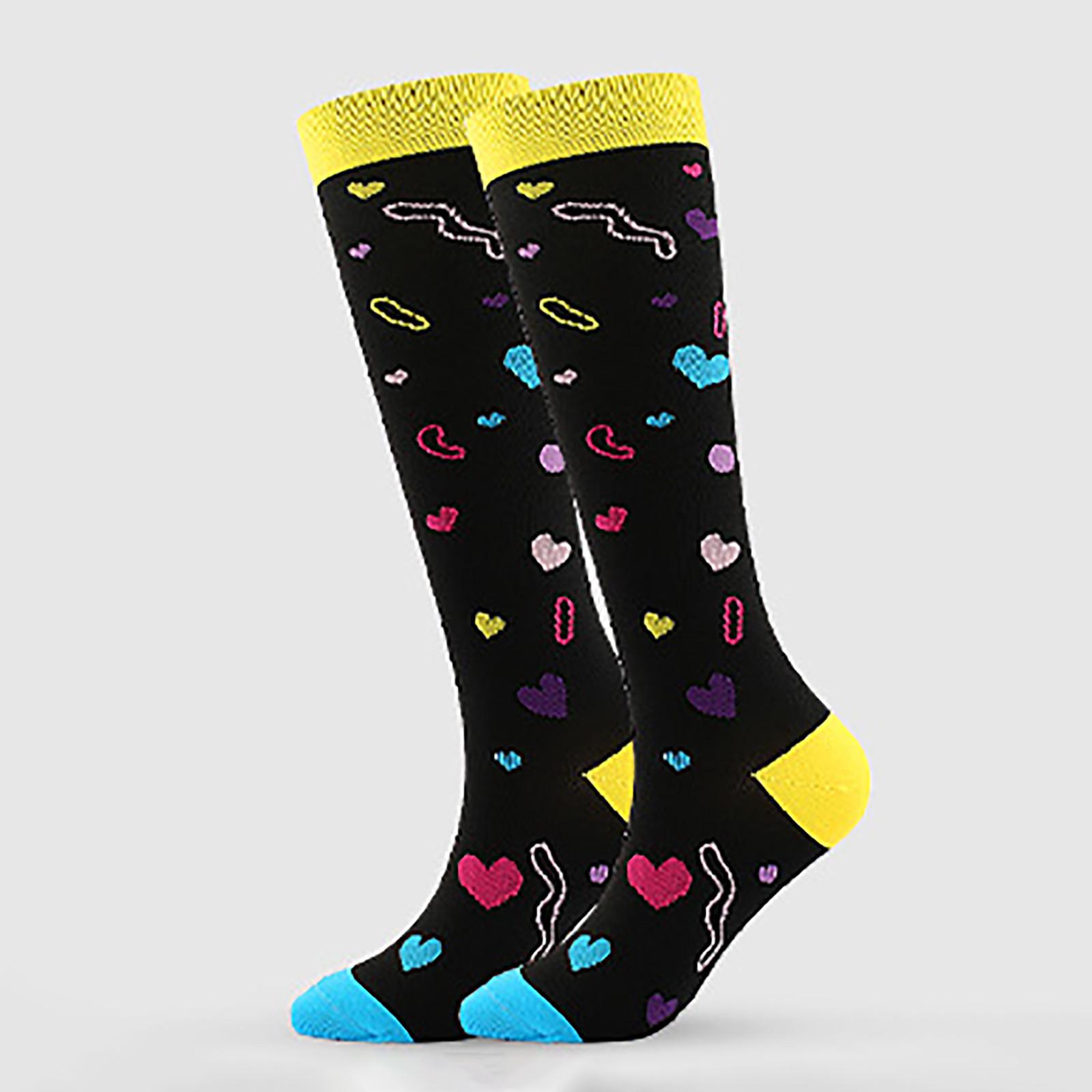 

[brisand] женские впитывающие пот мультяшные принты нейлоновые длинные компрессионные носки для занятий спортом на открытом воздухе L жёлтый