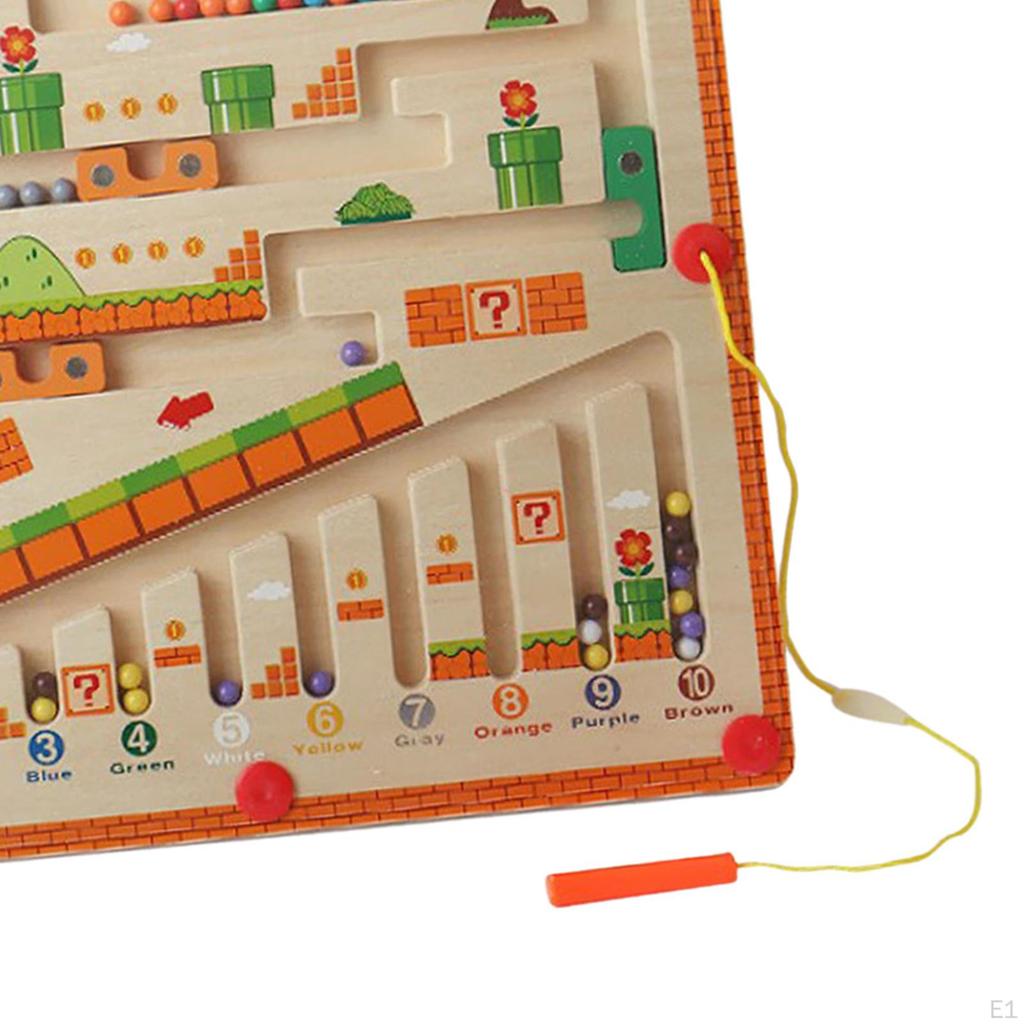 Wooden Magnetics Beads Board Puzzle Busy for Girls Boys Travel Toy