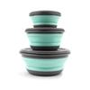 Portable Folding Lunch Box Bowl Sets Silicone 3Pcs/Set Food Container Outdoor Camping Tableware Set Foldable Salad Bowl With Lid