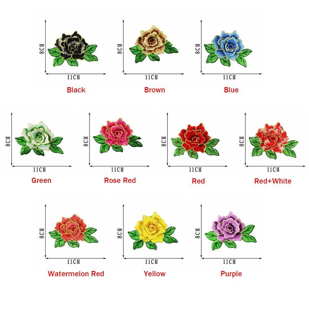 Polyester Fiber Embroidery Flower Patch DIY Handmade 11*8CM Sew On Patch Clothing Accessories Embroidery Repair Patch Hat