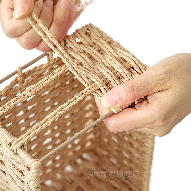 Desktop Woven Storage Basket Home Living Room Miscellaneous Storage Box Snack and Toy Storage Basket Desktop Ornament