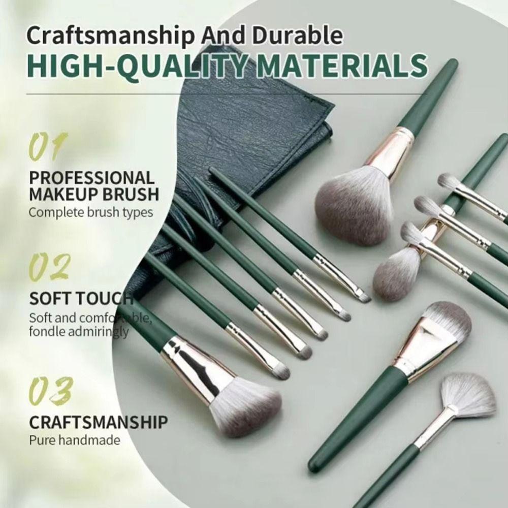 14Pcs Soft Bristle Makeup Brushes Set Fluffy Brush Head Professional Makeup Tools  Full Face Makeup