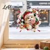 Merry Christmas Room Ornaments 2Pcs Stained Glass Style Window Clings Double‑Sided Printed Xmas Static Durable Holiday Art Decals Snowman