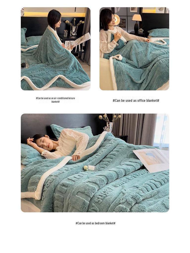 Class A Carved Winter Coral Fleece Blanket - Warm, Multifunctional Gift Blanket