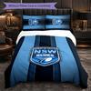 NSW Blues Pattern Microfiber 3Pcs Bedding Set Decor Duvet Cover Set For Bedroom Home Use