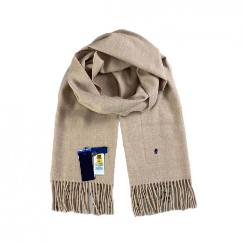 Ralph Lauren Pony Embroidered Tassel Scarf Faux Cashmere Winter Warm Neck Warmer