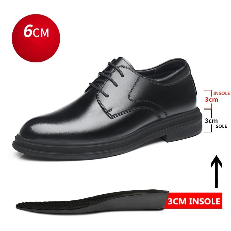 Men Dress Shoes Elevator Shoes Summer Breathable Casual Classic Business Heightening Leather Shoes 8CM 6CM Moccasins Taller Male