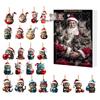2025 Holiday Advent Calendar Cow Ornaments Christmas Advent Calendar Acrylic Cartoon Highland Cow Hanging Decorations Home Decor