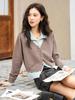 Mishow Cardigan da donna a due pezzi finto maglione 2024 Lavorato a maglia Revers Patchwork Bottoni in metallo Top vintage femminili MXC44Z0145
