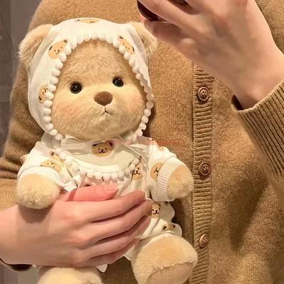 30cm Peluş Oyuncaklar için Giysiler Kawaii Peluş Ayı Bebek Giysileri Yumuşak Ayı Beyaz Kahverengi Rahat Sevimli Teddy Ayı Çocuk Hediyesi