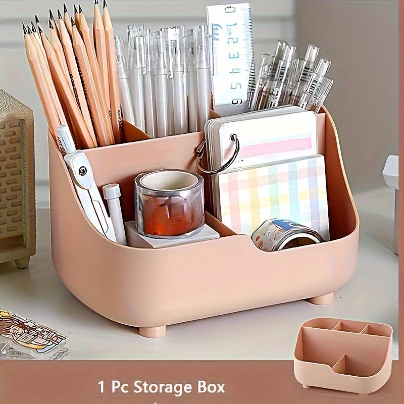 1 Large-capacity Simple Plain-color Five-grid Desktop Storage Multi-functional Storage Box Material Desk Storage Box