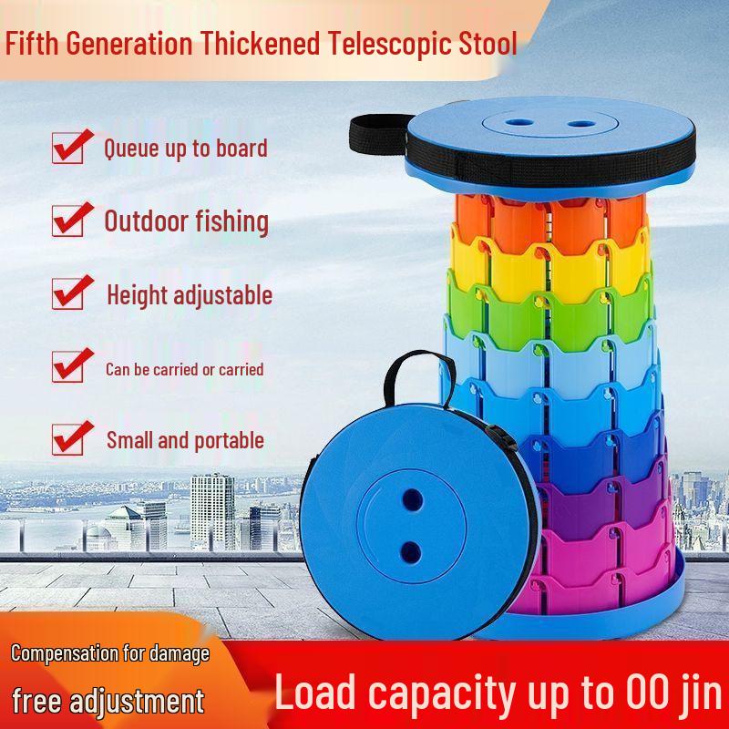 Portable Telescopic Folding Stool: Compact Outdoor Seat for Travel, Balcony, Fishing, and More