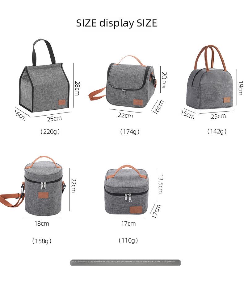 Thickened Insulated Round Lunch Bag - Portable, Large Capacity for Students and Outdoor Use