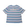Nike Sportbekleidung Gestreiftes Rundhals Kurzarm T-Shirt Herren Tops Ägäis-Sturmblau Weiß Schwarz HJ6781-429