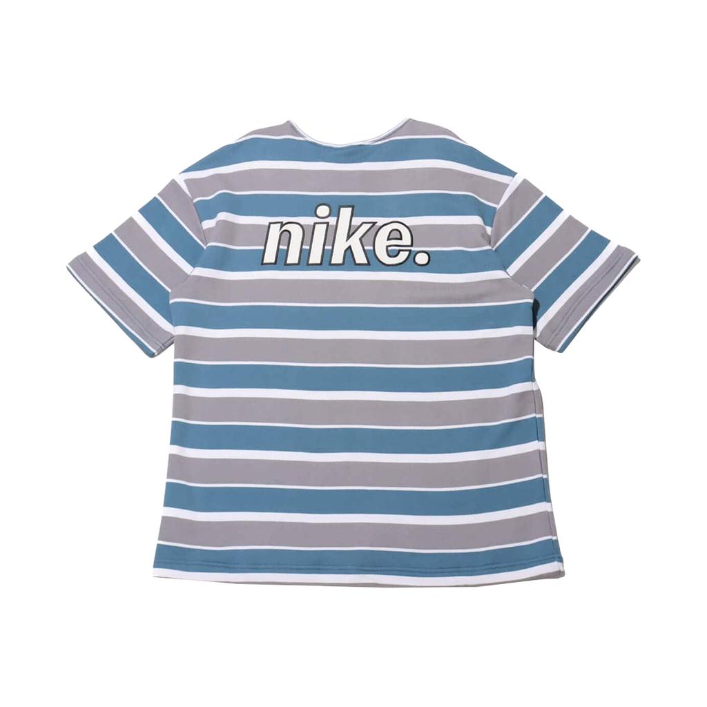 Nike Sportbekleidung Gestreiftes Rundhals Kurzarm T-Shirt Herren Tops Ägäis-Sturmblau Weiß Schwarz HJ6781-429